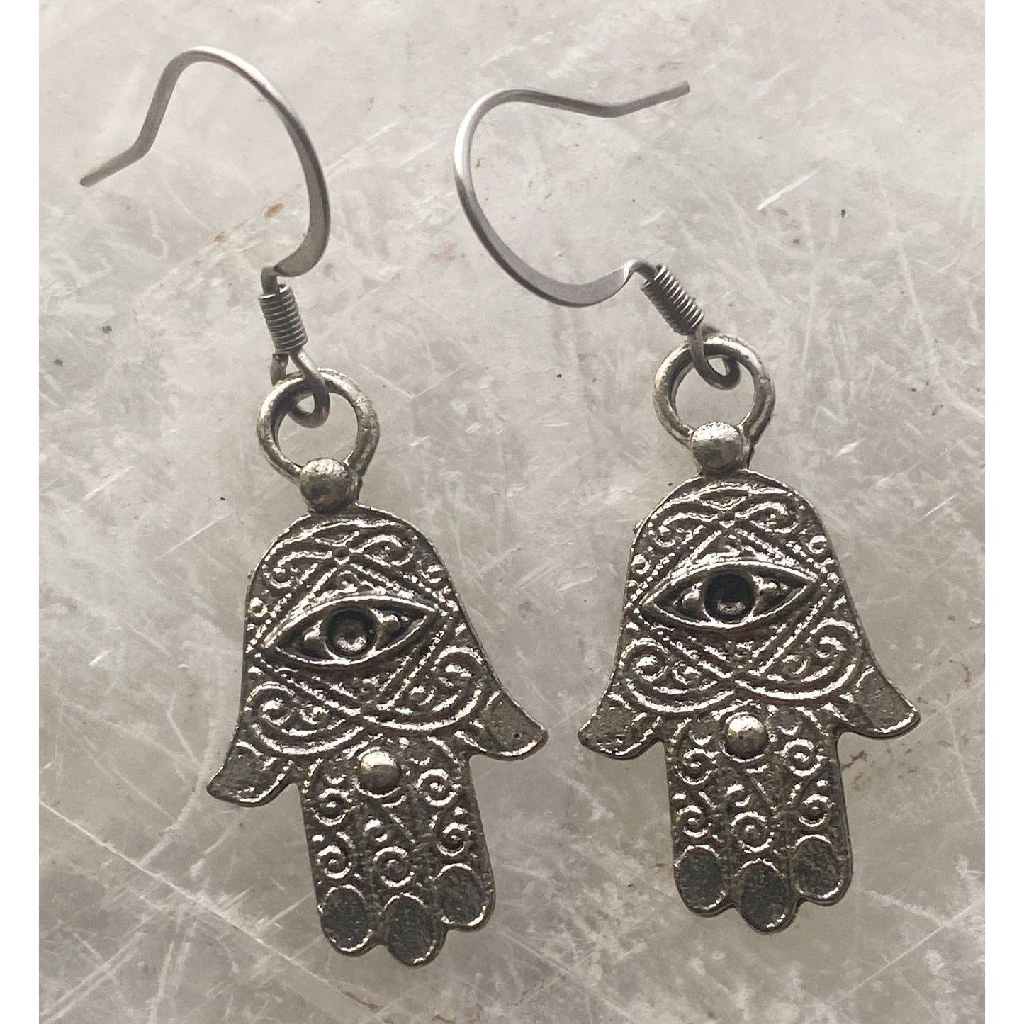 Hamsa - Hand of Fatima Textured Earrings