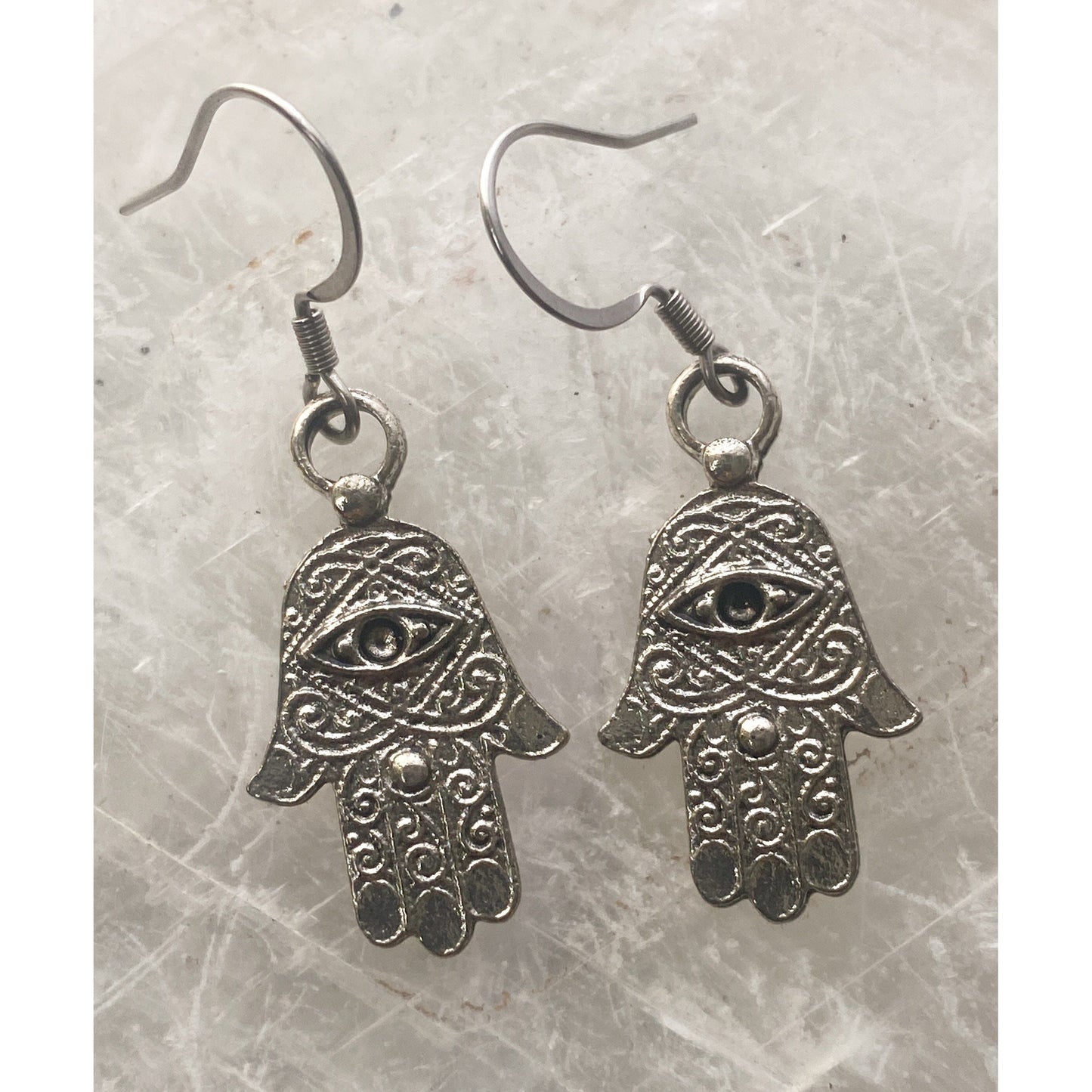 Hamsa - Hand of Fatima Textured Earrings