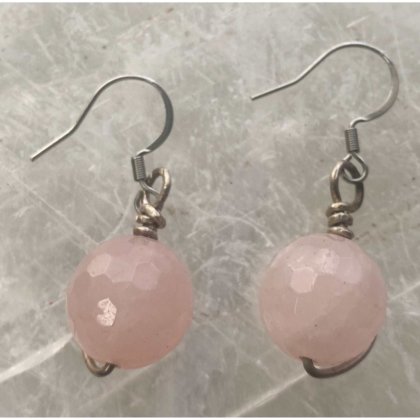 Faceted Rose Quartz Earrings