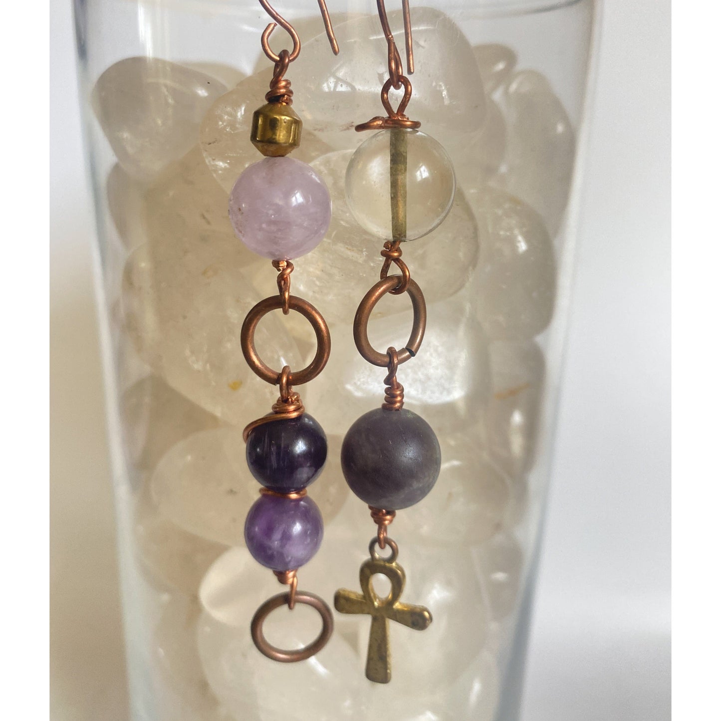 Asymmetrical Amethyst Earrings