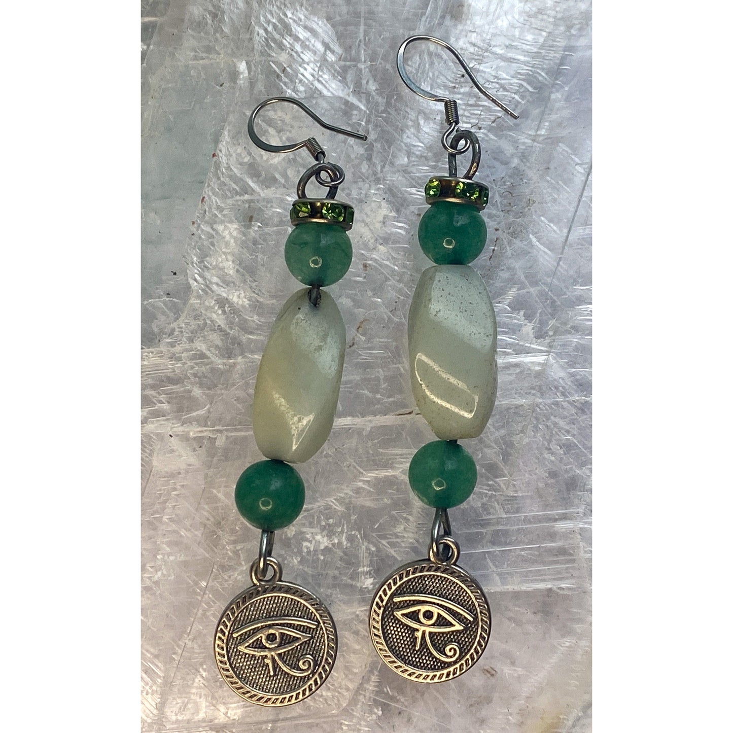 Green Aventurine All Seeing Eye Earrings