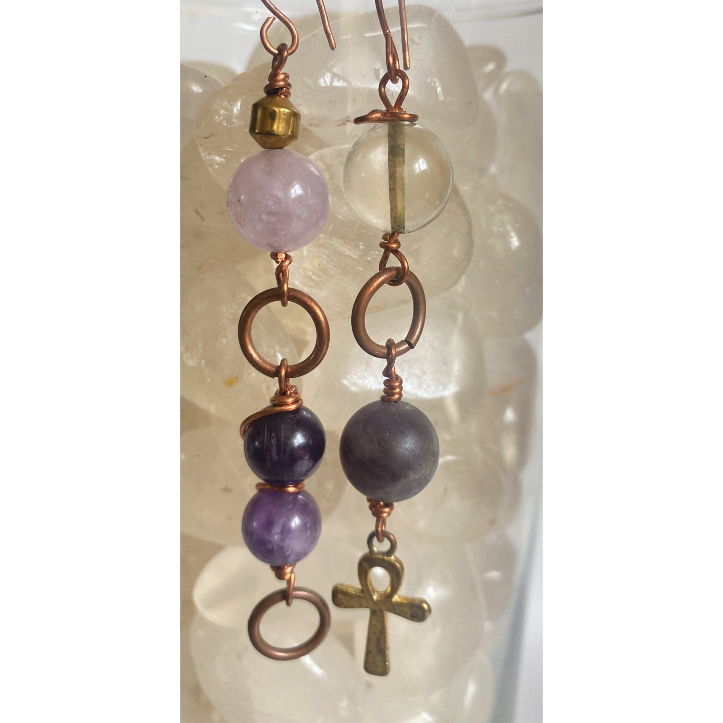 Asymmetrical Amethyst Earrings