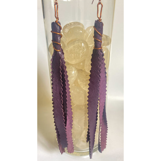 The Fray - Purple Leather Earrings