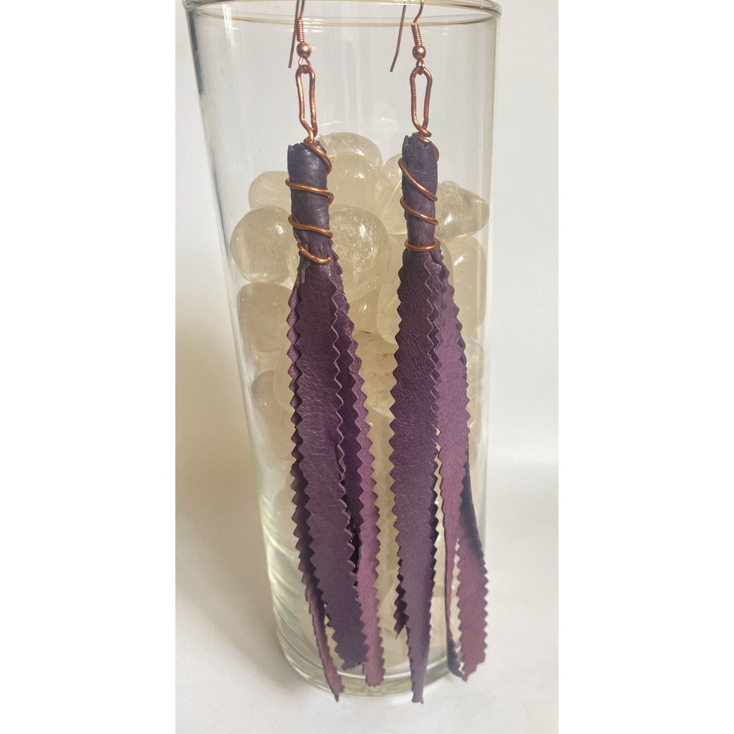 The Fray - Purple Leather Earrings