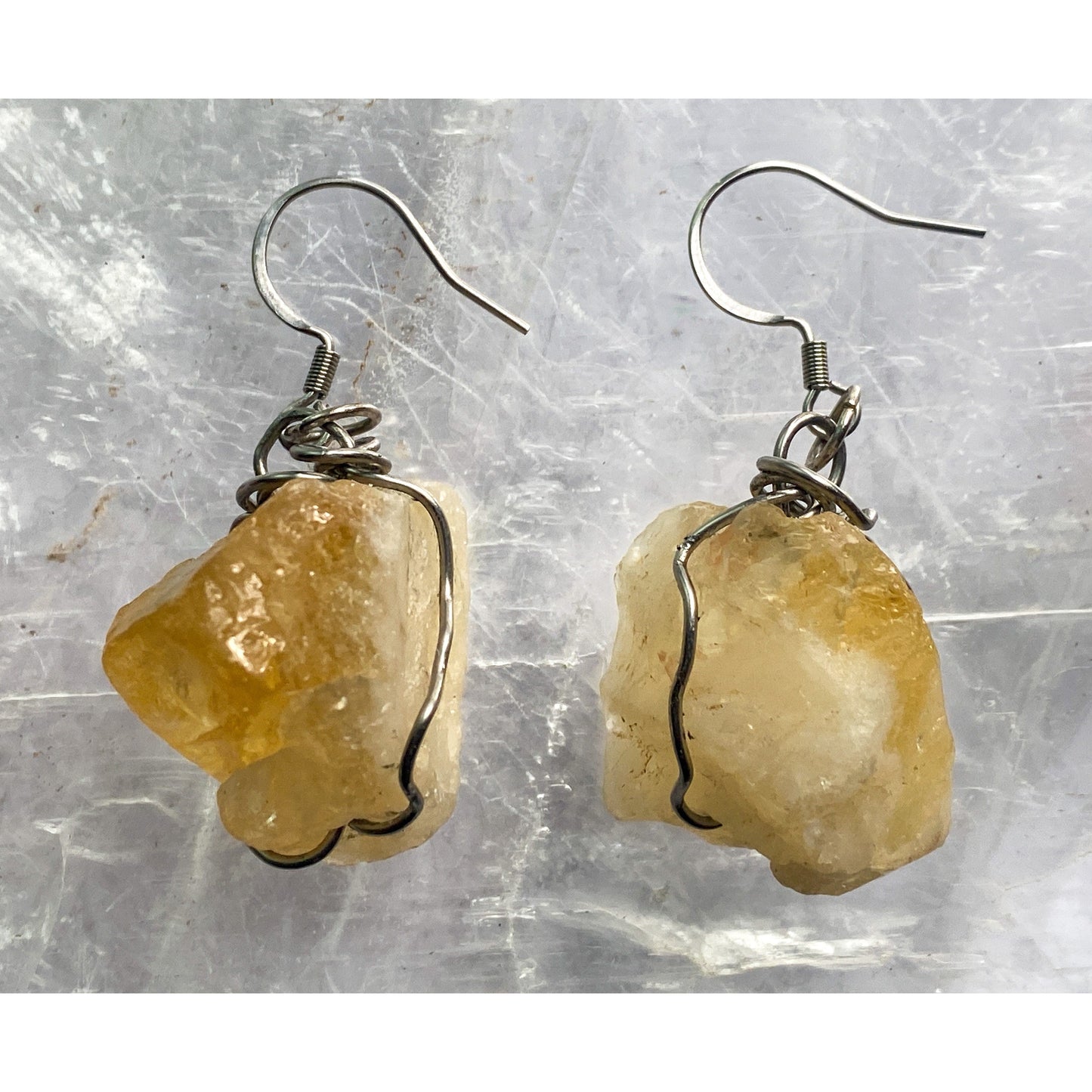 Raw Citrine Earrings