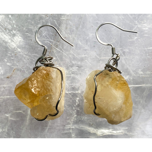 Raw Citrine Earrings