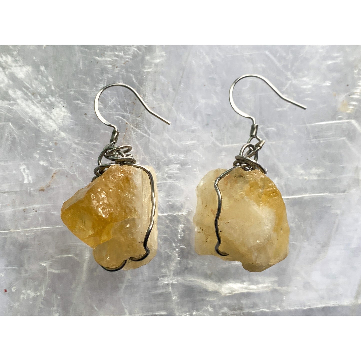 Raw Citrine Earrings