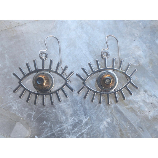 Eye See You Earrings - Hematite