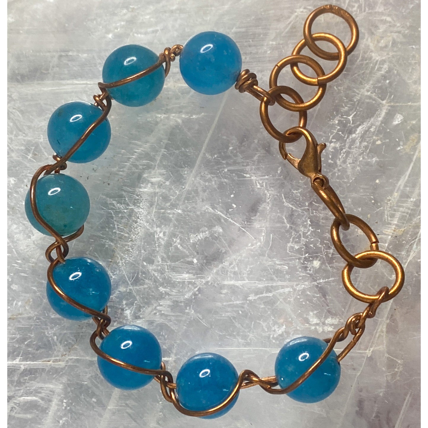 Amazonite & Copper Clasp Bracelet