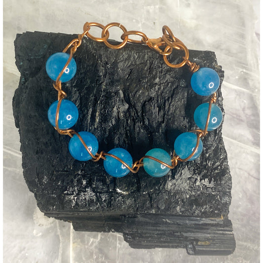 Amazonite & Copper Clasp Bracelet