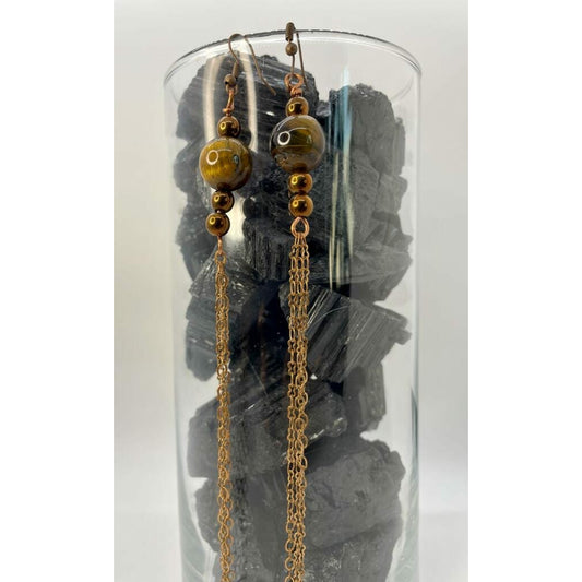 Tiger’s Eye Dangle Earrings