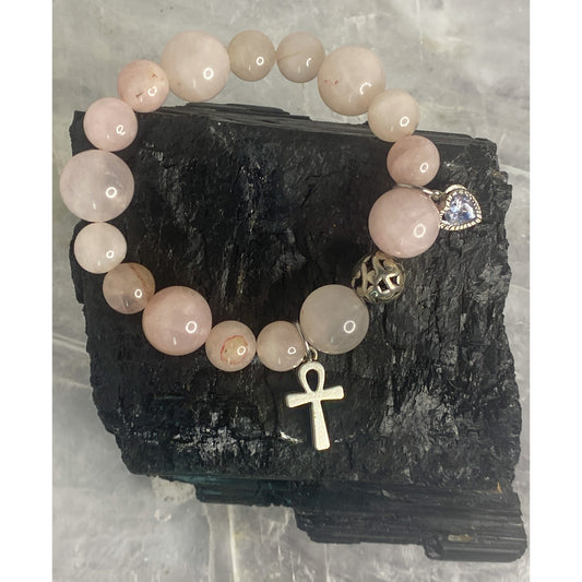 Rose Quartz Bracelet with charms