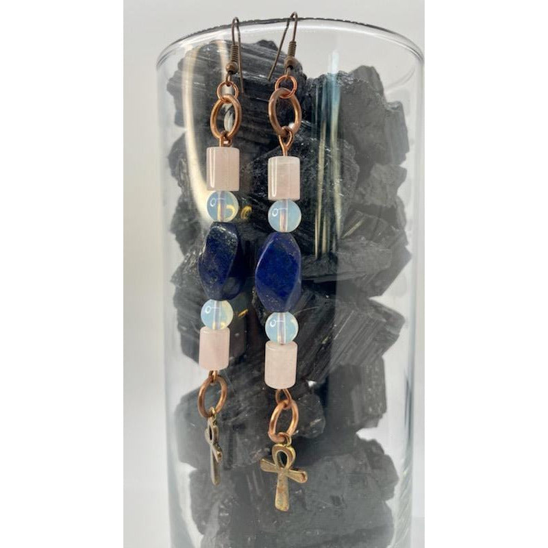 Rose Quartz/Lapis/Ankh