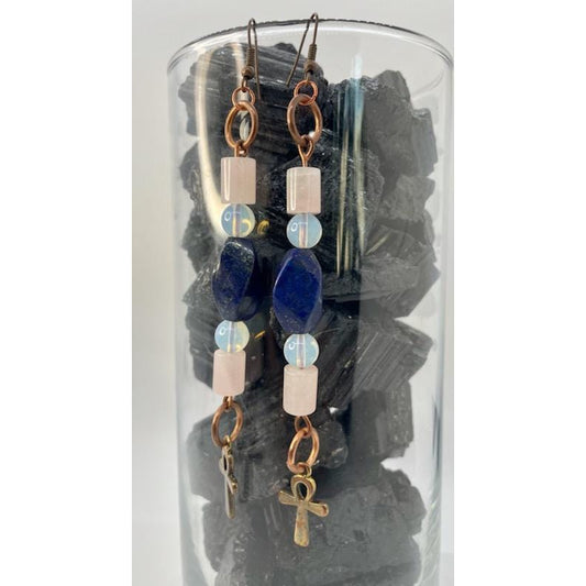 Rose Quartz/Lapis/Ankh
