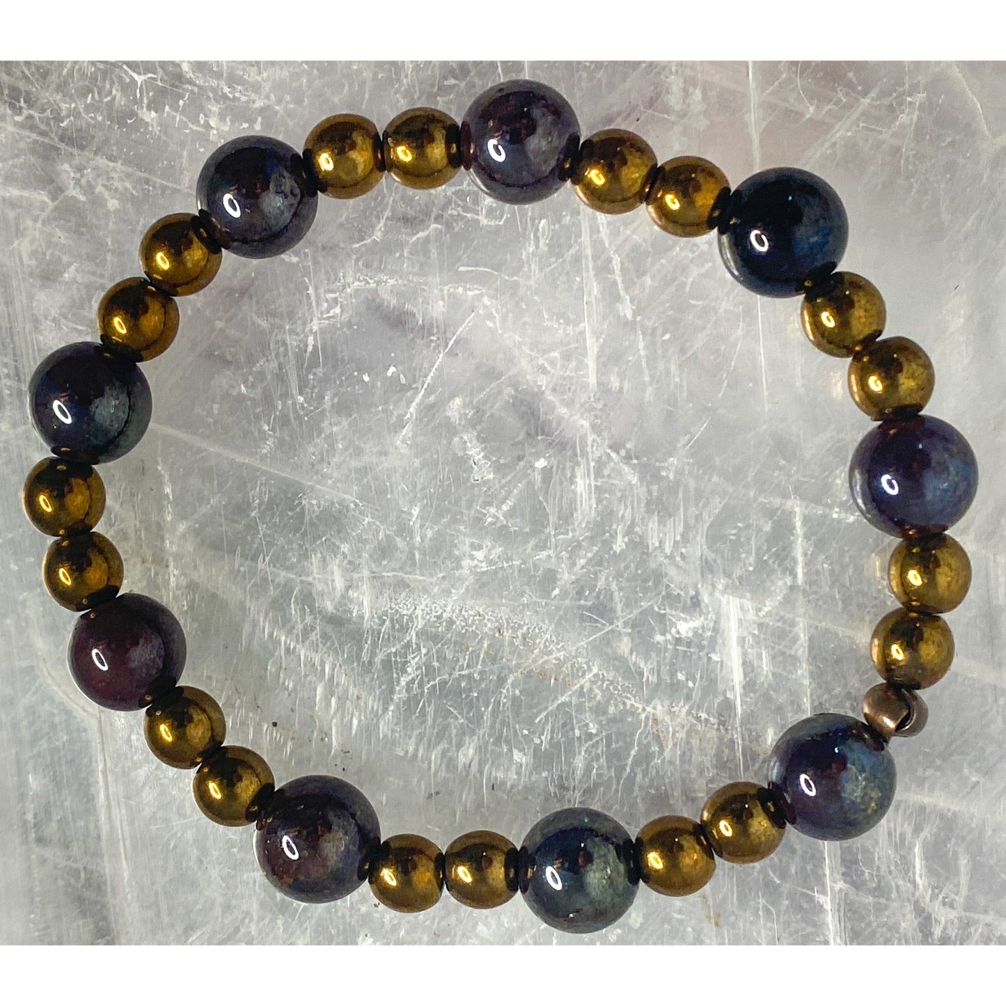 Hematite Stretchy Bracelet- Multicolor